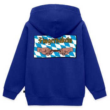 Fingerhakeln V2 - Kinder Premium Organic Zip Hoodie - Royalblau - Hinten - AI Model Kid Male (0cm)