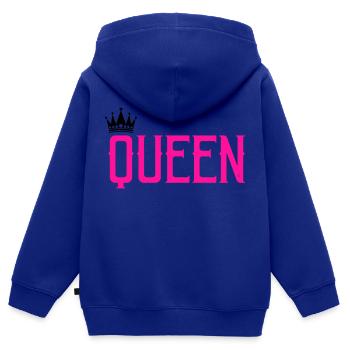 queen - Kinder Premium Organic Zip Hoodie - Royalblau - Hinten - AI Model Kid Male (0cm)