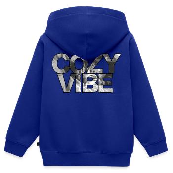Cozy Vibe - Kinder Premium Organic Zip Hoodie - Royalblau - Hinten - AI Model Kid Male (0cm)