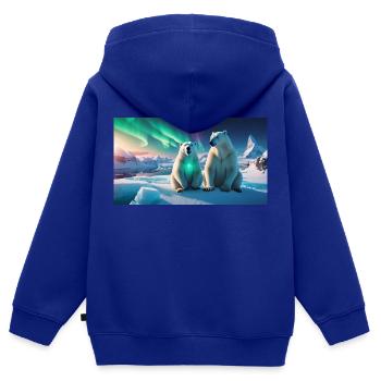 Eisbären am Nordpol - Kinder Premium Organic Zip Hoodie - Royalblau - Hinten - AI Model Kid Male (0cm)