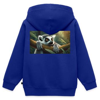 Niedliche Tiere chillen – Kattis - Kinder Premium Organic Zip Hoodie - Royalblau - Hinten - AI Model Kid Male (0cm)