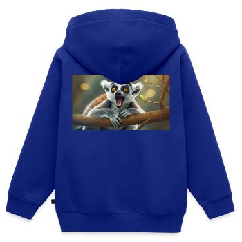 Niedliche Tiere chillen – Kattis - Kinder Premium Organic Zip Hoodie - Royalblau - Hinten - AI Model Kid Male (0cm)