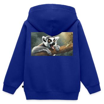 Niedliche Tiere chillen – Kattis - Kinder Premium Organic Zip Hoodie - Royalblau - Hinten - AI Model Kid Male (0cm)