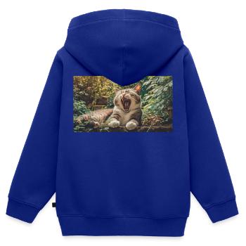 Niedliche Tiere chillen – Katze - Kinder Premium Organic Zip Hoodie - Royalblau - Hinten - AI Model Kid Male (0cm)