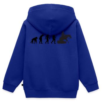 Evolution Sliding Stop Reining - Kinder Premium Organic Zip Hoodie - Royalblau - Hinten - AI Model Kid Male (0cm)