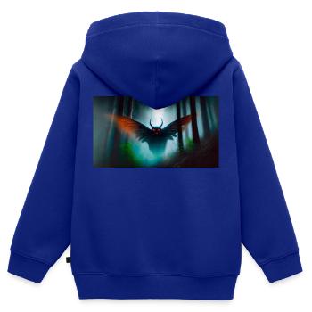 böser Mottenmann in Nordamerika Monster Dark Horror - Kinder Premium Organic Zip Hoodie - Royalblau - Hinten - AI Model Kid Male (0cm)