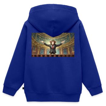 Wortspiel mehrdeutiger Ausdruck – Affentheater (Farce) - Kinder Premium Organic Zip Hoodie - Royalblau - Hinten - AI Model Kid Male (0cm)