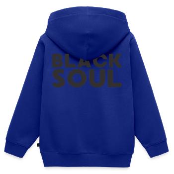 Black Soul Black Edition - Kinder Premium Organic Zip Hoodie - Royalblau - Hinten - AI Model Kid Male (0cm)
