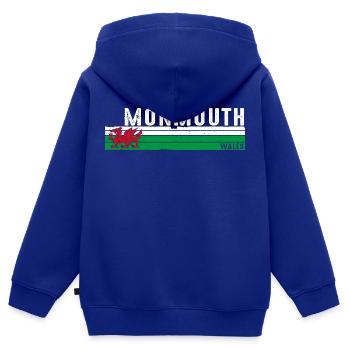 Monmouth: Retro-Design aus Wales für stolze walisische Fans - Kinder Premium Organic Zip Hoodie - Royalblau - Hinten - AI Model Kid Male (0cm)