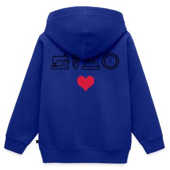 Nähen - Kinder Premium Organic Zip Hoodie - Royalblau - Hinten - AI Model Kid Male (0cm)