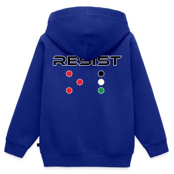 RESIST FP - Kids Premium Organic Zip-up Hoodie - royal blue - Back - AI Model Kid Male (0cm)