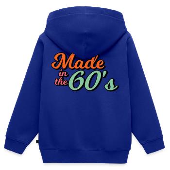 Hergestellt in den 60er Jahren - Kinder Premium Organic Zip Hoodie - Royalblau - Hinten - AI Model Kid Male (0cm)