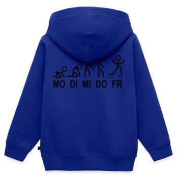 arbeitswoche woche montag - Kinder Premium Organic Zip Hoodie - Royalblau - Hinten - AI Model Kid Male (0cm)