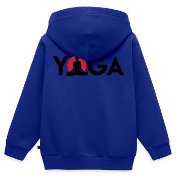 yoga sonne - meditation - Wellness - Kinder Premium Organic Zip Hoodie - Royalblau - Hinten - AI Model Kid Male (0cm)