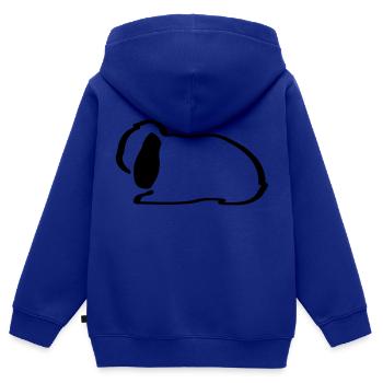 NHD Kontur Zwergwidder Schlappohr nhd hase - Kinder Premium Organic Zip Hoodie - Royalblau - Hinten - AI Model Kid Male (0cm)