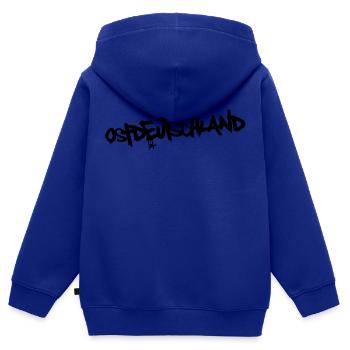 Ostdeutschland (dh) - Kinder Premium Organic Zip Hoodie - Royalblau - Hinten - AI Model Kid Male (0cm)