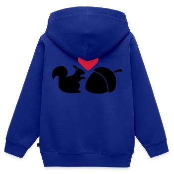 Squirrel Nut Love - Kinder Premium Organic Zip Hoodie - Royalblau - Hinten - AI Model Kid Male (0cm)