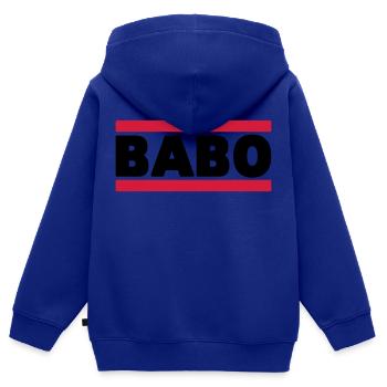 Babo - Sweat Premium à capuche zippé enfant bio - bleu roi - Dos - AI Model Kid Male (0cm)
