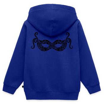 Theater - Kinder Premium Organic Zip Hoodie - Royalblau - Hinten - AI Model Kid Male (0cm)