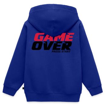 gaming - Sweat Premium à capuche zippé enfant bio - bleu roi - Dos - AI Model Kid Male (0cm)