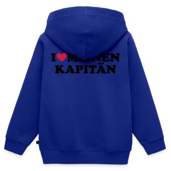 Kapitän - Kinder Premium Organic Zip Hoodie - Royalblau - Hinten - AI Model Kid Male (0cm)