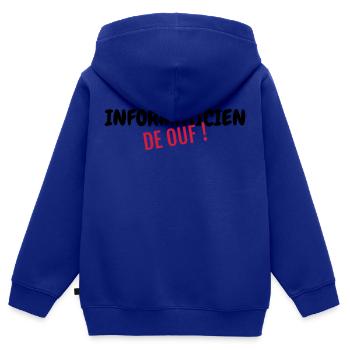 Computer / Informatiker / Aussenseiter / Ingenieur - Kinder Premium Organic Zip Hoodie - Royalblau - Hinten - AI Model Kid Male (0cm)