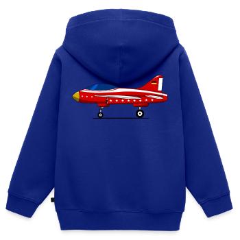 Flugzeug Fahrwerk Deutschland Flagge Rot - Kinder Premium Organic Zip Hoodie - Royalblau - Hinten - AI Model Kid Male (0cm)