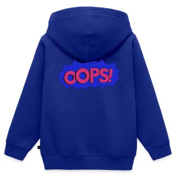 OOPS blue pink - Kinder Premium Organic Zip Hoodie - Royalblau - Hinten - AI Model Kid Male (0cm)