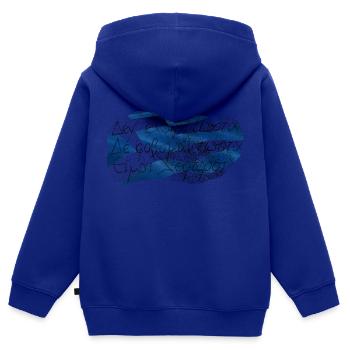 Je suis libre - Sweat Premium à capuche zippé enfant bio - bleu roi - Dos - AI Model Kid Male (0cm)