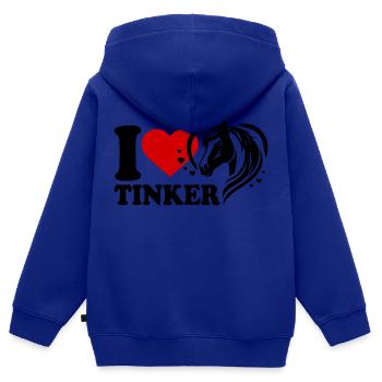 I love horse Tinker - Kids Premium Organic Zip-up Hoodie - royal blue - Back - AI Model Kid Male (0cm)