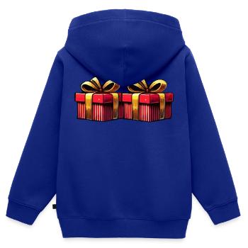 Cadeaux - Sweat Premium à capuche zippé enfant bio - bleu roi - Dos - AI Model Kid Male (0cm)