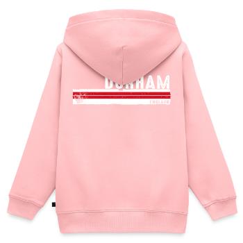 Durham England Vintage Design für Heritage-Liebhaber - Kinder Premium Organic Zip Hoodie - Rosa - Hinten - AI Model Kid Female (0cm)