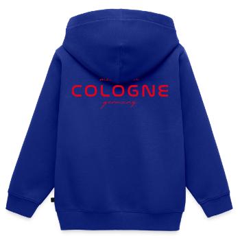 Köln T-Shirt – Domstadt Liebe - Kinder Premium Organic Zip Hoodie - Royalblau - Hinten - AI Model Kid Male (0cm)