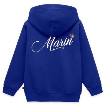 Marin Custom Name für Frauen Kinder Kleinkinder - Marin - Kinder Premium Organic Zip Hoodie - Royalblau - Hinten - AI Model Kid Male (0cm)
