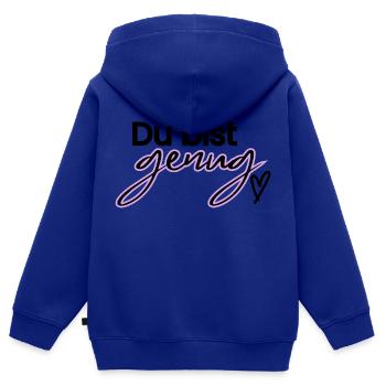 Du bist genug - Kinder Premium Organic Zip Hoodie - Royalblau - Hinten - AI Model Kid Male (0cm)