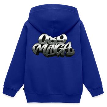 089 Minga Logo - Kinder Premium Organic Zip Hoodie - Royalblau - Hinten - AI Model Kid Male (0cm)