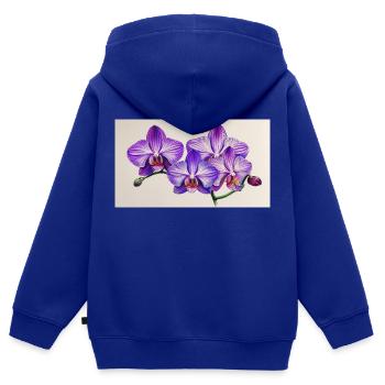 Orkedea lilas - Sweat Premium à capuche zippé enfant bio - bleu roi - Dos - AI Model Kid Male (0cm)