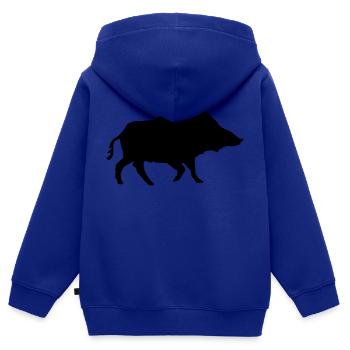 Wildschwein - Kinder Premium Organic Zip Hoodie - Royalblau - Hinten - AI Model Kid Male (0cm)