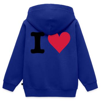 I - Heart - Love - Kinder Premium Organic Zip Hoodie - Royalblau - Hinten - AI Model Kid Male (0cm)