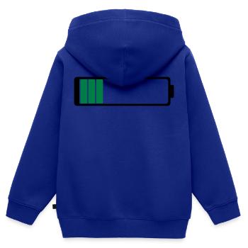 Akku leer - Kinder Premium Organic Zip Hoodie - Royalblau - Hinten - AI Model Kid Male (0cm)