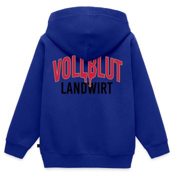 Vollblut Landwirt - Kinder Premium Organic Zip Hoodie - Royalblau - Hinten - AI Model Kid Male (0cm)