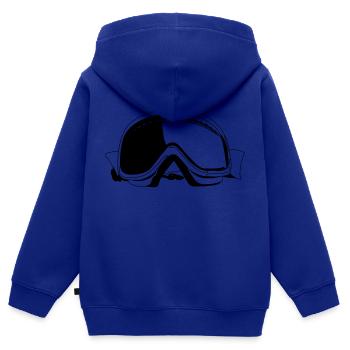 Skibrille - Kinder Premium Organic Zip Hoodie - Royalblau - Hinten - AI Model Kid Male (0cm)