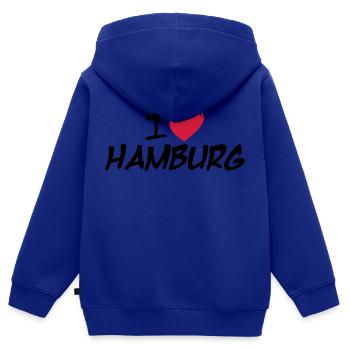 I love Hamburg / I Love Hamburg - Kids Premium Organic Zip-up Hoodie - royal blue - Back - AI Model Kid Male (0cm)