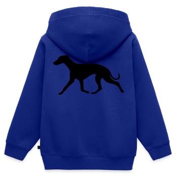 whippet2_cb - Kinder Premium Organic Zip Hoodie - Royalblau - Hinten - AI Model Kid Male (0cm)