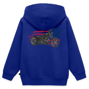 custom bike usa - Kinder Premium Organic Zip Hoodie - Royalblau - Hinten - AI Model Kid Male (0cm)