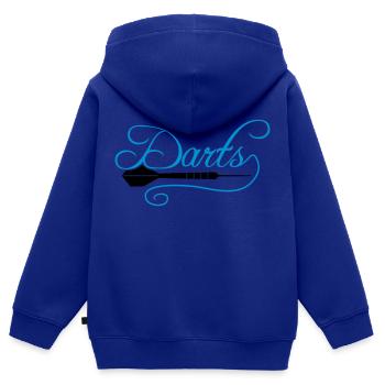 fléchettes club texte fréquence cœur battre pouls logo te - Sweat Premium à capuche zippé enfant bio - bleu roi - Dos - AI Model Kid Male (0cm)