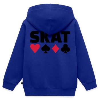 Skat - Kinder Premium Organic Zip Hoodie - Royalblau - Hinten - AI Model Kid Male (0cm)