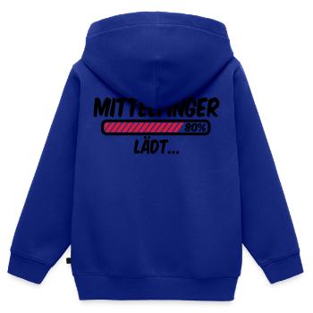 Mittelfinger lädt - Kinder Premium Organic Zip Hoodie - Royalblau - Hinten - AI Model Kid Male (0cm)
