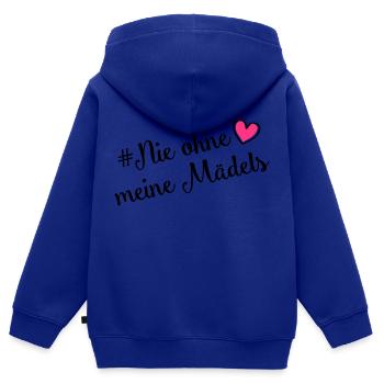 nie ohne meine maedels herz - Kinder Premium Organic Zip Hoodie - Royalblau - Hinten - AI Model Kid Male (0cm)