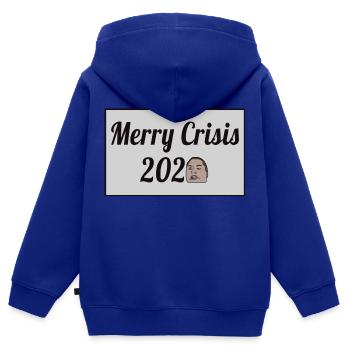 Joyeuse crise 2020 - Sweat Premium à capuche zippé enfant bio - bleu roi - Dos - AI Model Kid Male (0cm)